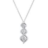 0.25 Carat (ctw) Round White Diamond Ladies Twist Pendant 1/4 CT Sterling Silver