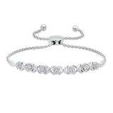 0.25 Carat (ctw) Round White Diamond Ladies XO Link Bracelet 1/4 CT Sterling Silver