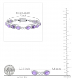7x5mm Each Oval Amethyst with Round White Diamond Halo Frame Infinity Link Tennis Bracelet for Women in 925 Sterling Silver