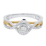 Round Amethyst & White Diamond Ladies Swirl Split Shank Halo Engagement Ring  Yellow Plated Sterling Silver