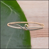 0.15 Carat (ctw) Round Blue & White Diamond Twisted Bangle Bracelet for Women in 14K Rose Gold