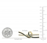 0.15 Carat (ctw) Round Blue & White Diamond Twisted Bangle Bracelet for Women in 18K Yellow Gold