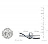 0.15 Carat (ctw) Round Blue & White Diamond Twisted Bangle Bracelet for Women in 925 Sterling Silver