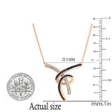 0.15 Carat (ctw) Round White & Blue Diamond Ladies Fashion Pendant, 18K Rose Gold