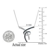 0.15 Carat (ctw) Round White & Blue Diamond Ladies Fashion Pendant, Sterling Silver