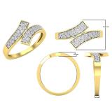 0.22 Carat (ctw) Round White Diamond Ladies Bypass Engagement Ring 1/4 CT 14K Yellow Gold