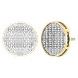 0.25 Carat (ctw) Round White Diamond Mens Hip Hop Iced Stud Earrings 1/4 CT 10K Yellow Gold