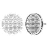 0.25 Carat (ctw) Round White Diamond Mens Hip Hop Iced Stud Earrings 1/4 CT Sterling Silver