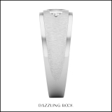 0.06 Carat (ctw) Round White Diamond Mens Cross Wedding Band Sterling Silver