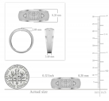 0.06 Carat (ctw) Round White Diamond Mens Cross Wedding Band Sterling Silver