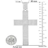 2.50 Carat (ctw) Round White Diamond Mens Cross Pendant, Sterling Silver