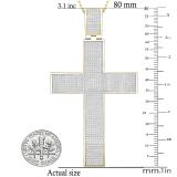 2.50 Carat (ctw) Round White Diamond Mens Cross Pendant, 10K Yellow Gold