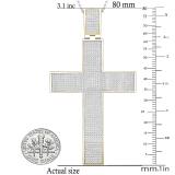 2.50 Carat (ctw) Round White Diamond Mens Cross Pendant, Yellow Gold Plated Sterling Silver