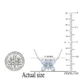 Pear Aquamarine Ladies Fashion Butterfly Teardrop Pendant (Silver Chain Included), Sterling Silver