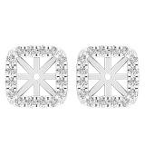 0.40 Carat (ctw) Round White Diamond Removable Jackets For Stud Earrings 14K White Gold