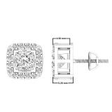 0.40 Carat (ctw) Round White Diamond Removable Jackets For Stud Earrings 14K White Gold