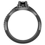 2.30 Carat (ctw) Marquise & Round Black Diamond Bridal Ring Set, Black Plated 18K White Gold