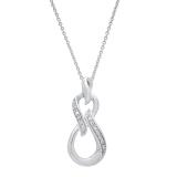 0.10 Carat (ctw) Round White Diamond Ladies Swirl Infinity Pendant 1/10 CT Sterling Silver