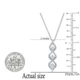 0.05 Carat (ctw) Round White Diamond 3 Stone Swirl Infinity Pendant in 925 Sterling Silver