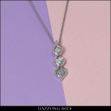 0.05 Carat (ctw) Round White Diamond 3 Stone Swirl Infinity Pendant in 925 Sterling Silver