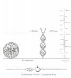 0.05 Carat (ctw) Round White Diamond 3 Stone Swirl Infinity Pendant in 925 Sterling Silver