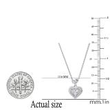 0.18 Carat (ctw) Round White Diamond Ladies Fashion Heart Pendant Sterling Silver