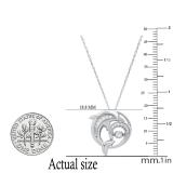 0.13 Carat (ctw) Round White Diamond Ladies Dolphin Fashion Pendant, Sterling Silver