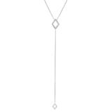 0.15 Carat (ctw) Round Diamond Ladies Fashion Drop Down Pendant, Rose Gold Plated Sterling Silver