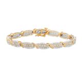0.50 Carat (ctw) Round Diamond Ladies Swirl Rope Bracelet 1/2 CT Yellow Gold Plated Sterling Silver