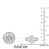 0.18 Carat (ctw) Round White Diamond Ladies Heart Engagement Promise Ring Sterling Silver