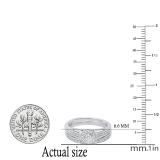 0.13 Carat (ctw) Round White Diamond Ladies Cluster Style Engagement Ring Set Sterling Silver