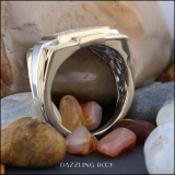 0.12 Carat (ctw) Round Diamond Mens Anniversary Wedding Band Yellow Gold Plated Sterling Silver