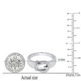 0.08 Carat (ctw) Round White Diamond Ladies Buckle Right Hand Ring Sterling Silver