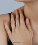 0.25 Carat (ctw) Princess & Round White Diamond Bridal Engagement Ring Set 1/4 CT Sterling Silver