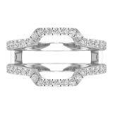 0.50 Carat (ctw) Round White Diamond Ladies Wedding Band Enhancer Guard Double Ring 1/2 CT, Platinum