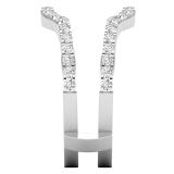 0.50 Carat (ctw) Round White Diamond Ladies Wedding Band Enhancer Guard Double Ring 1/2 CT, Platinum