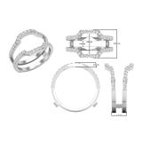0.50 Carat (ctw) Round White Diamond Ladies Wedding Band Enhancer Guard Double Ring 1/2 CT, Platinum