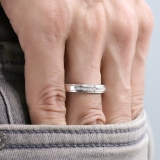 0.12 Carat (ctw) Round White Diamond Mens Comfort Fit Anniversary Wedding Band 14K White Gold