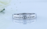 0.12 Carat (ctw) Round White Diamond Mens Comfort Fit Anniversary Wedding Band 14K White Gold