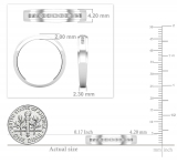 0.12 Carat (ctw) Round White Diamond Mens Comfort Fit Anniversary Wedding Band 14K White Gold