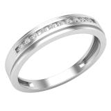 0.12 Carat (ctw) Round White Diamond Mens Comfort Fit Anniversary Wedding Band Sterling Silver