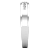 0.12 Carat (ctw) Round White Diamond Mens Comfort Fit Anniversary Wedding Band Sterling Silver