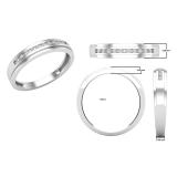 0.12 Carat (ctw) Round White Diamond Mens Comfort Fit Anniversary Wedding Band Sterling Silver