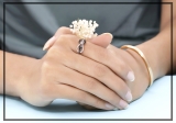 0.35 Carat Round Black & White Diamond Infinity Right Hand Ring for Her in 925 Sterling Silver