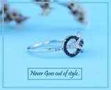 0.35 Carat Round Black & White Diamond Infinity Right Hand Ring for Her in 925 Sterling Silver