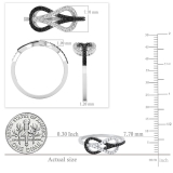 0.35 Carat Round Black & White Diamond Infinity Right Hand Ring for Her in 925 Sterling Silver