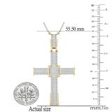 1.00 Carat (ctw) Round White Diamond Mens Hip Hop Religious Cross Pendant 1 CT, 18K Yellow Gold