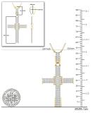 1.00 Carat (ctw) Round White Diamond Mens Hip Hop Religious Cross Pendant 1 CT, 10K Yellow Gold