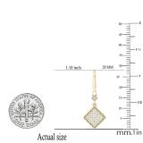 0.18 Carat (ctw) Round Diamond Ladies Beaded Kite Shape Dangling Drop Earrings 10K Yellow Gold