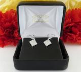 0.18 Carat (ctw) Round Diamond Ladies Beaded Kite Shape Dangling Drop Earrings Sterling Silver